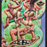 Morgan Bulkeley's Oil Painting, Face Dance
